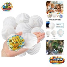 8PCS Handpicked Natural Scallop Shells 4-5 - Unique Touch for Crafts Decor