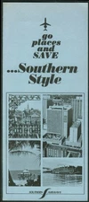 Southern Airways Go Places & Save Southern Style! Airline folder 1960s