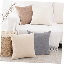 Throw Pillow Covers 18x18 Inch 4 Pack, Set of 4 18" x 18" Pack of 4 Neutral