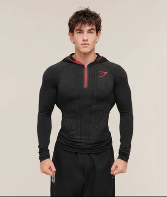 2026 Gymshark Onyx V1 Red Hoodie David Laid, Size Medium Confirmed ORDER