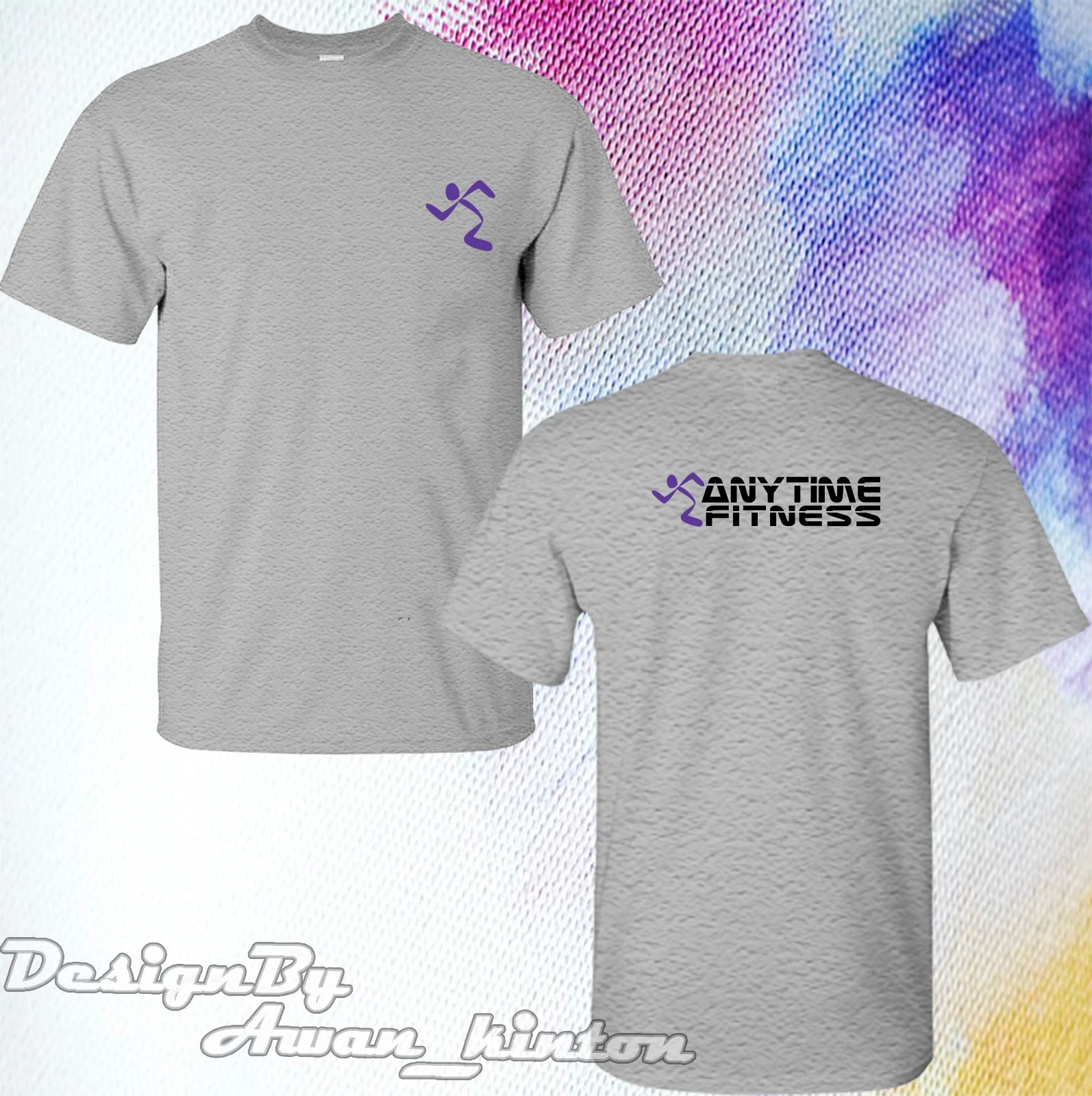 Anytime Fitness Funny Logo Double Sided T-Shirt Short Sleeve