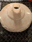 ANTIQUE ORIGINAL TORCHIERE LAMP SHADE / Beige Milk Glass Iridescent 15" Wide