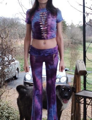 Tie Dye Flare Pants With Matching Top