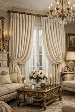 LUXURIOUS Curtains huge BESPOKE DESIGNER FRENCH w 90* 90inch dRTP 1450£