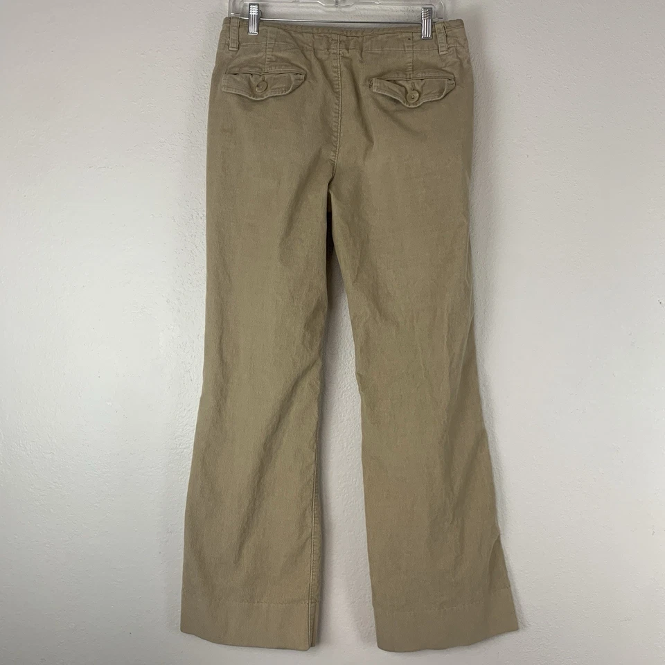 Vintage Y2K Banana Republic Pants 6 Khaki Corduroy Boot Flare Chino Stretch Tan - Image 4 of 4