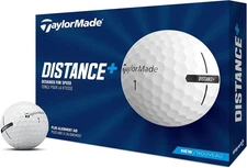 TaylorMade Golf Distance+ Golf Balls, 12 Pack Bundle (1 Dozen) - White *NEW*
