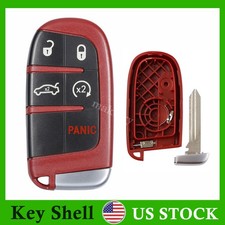 For Dodge Charger Challenger Jeep Chrysler Remote Key Fob Cover Shell Case Red