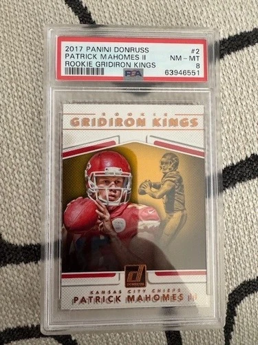 2017 Panini Donruss - Rookie Gridiron Kings Patrick Mahomes II #2 (RC) PSA 8