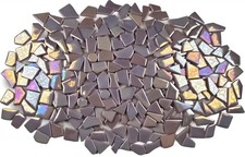 Irregular Glass Mosaic Tiles Bulk 500g Glossy and Iridescent Mosaic Glass Til...