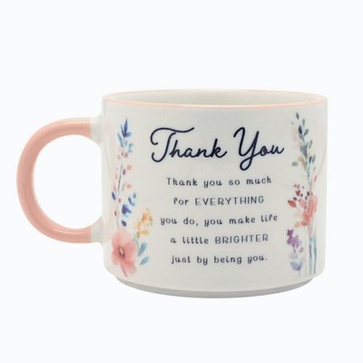Dankeschön Geschenk Kaffeebecher mit Vers Blumen Teetasse Lehrergeschenk 325ml Geschenkbox