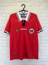 NORWAY TEAM 1998 1999 RETRO VINTAGE SOCCER FOOTBALL SHIRT JERSEY HOME SIZE L