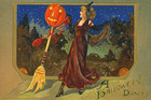 Happy Halloween  SPOOKY Vintage Reproduction Postcard  6" X 4" h10 — photo 1