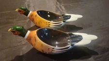 PAIR OF Hand Painted VINTAGE Pheasnt Cigar Ashtrays. Nice!