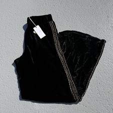 Johnny Was Velvet Wide Leg Pants Isabelle Black Small 300