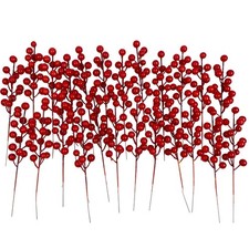 Artificial Berry, 24 pcs Christmas Berries Stems, Artificial Christmas Picks,...