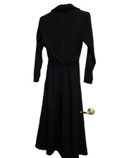 Pinkyoto Black long sleeved waisted midi shirtdress XS Petite