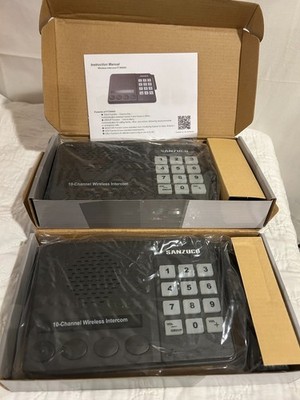 ''Sanzuco 10 Channel Wireless Intercom'' Model #FTAN40A (Set of 2)  *Indoor Only