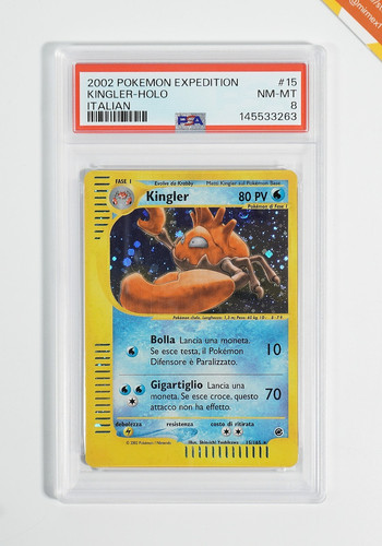 Pokemon PSA 8 Kingler #15 Holo Expedition Base Set 2002 Italian