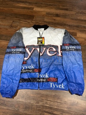 VTG Tyvek Full Zip Dupont Windbreaker Jacket Men's Size XL Lightweight NWT AOP