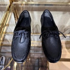 Tory Burch Chelsea Mini Boat Suede Signature Leather Logo Shoe