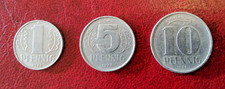 Monety NRD 1 fenig * 5 fenigów * 10 fenigów 1967 i 1968 
