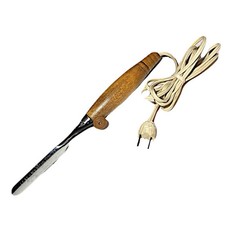 Vintage Electric Curling Iron Wood Handle 3/8" Barrel 12 V L.F. C USA WORKS