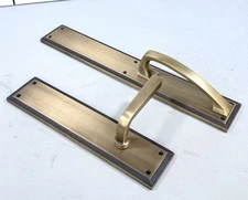 Signature Hardware Aurick Right Handed Solid Brass Dummy Door Lever Set 479314