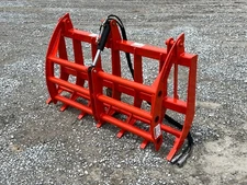 60" Compact Tractor Root Rake Brush Clam Grapple Attachment Fits Kubota Loader