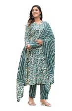 Women Printed Straight Kurta and Pant Set with Dupatta