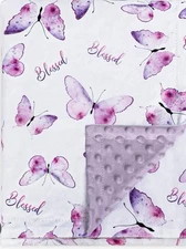 BORITAR Baby Blanket for Girls Soft Plush Minky Fabric, 30x40 Inch, Purple 
