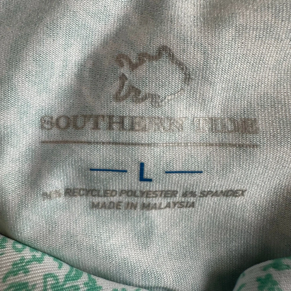 Polo de golf de manga corta con estampado floral verde/blanco Southern Tide - L Foto 3 de 4
