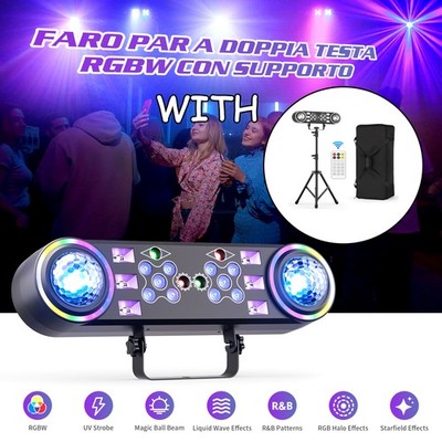 7-in-1 Laser Magic Ball Light with Tripod Stand - Sound Active Mode RGBW Effect