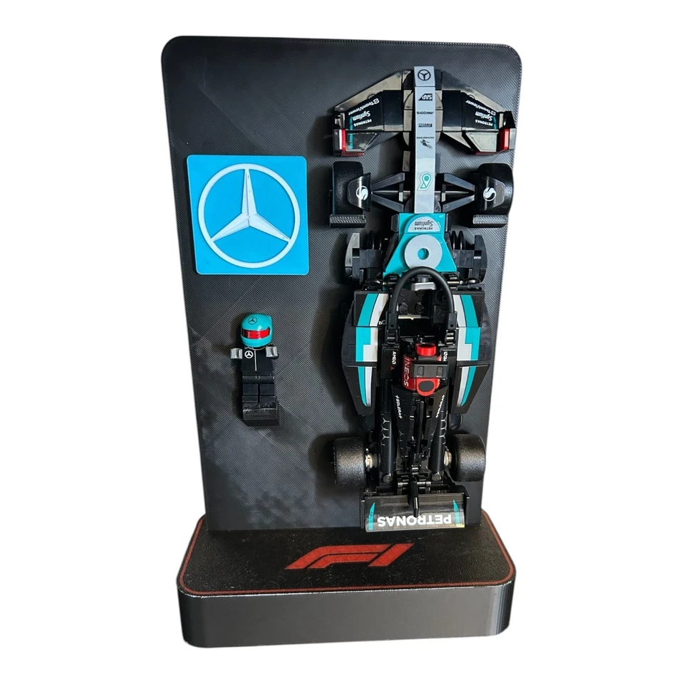 Lego F1 Speed Champions Mercedes Display Stand with Team Badge