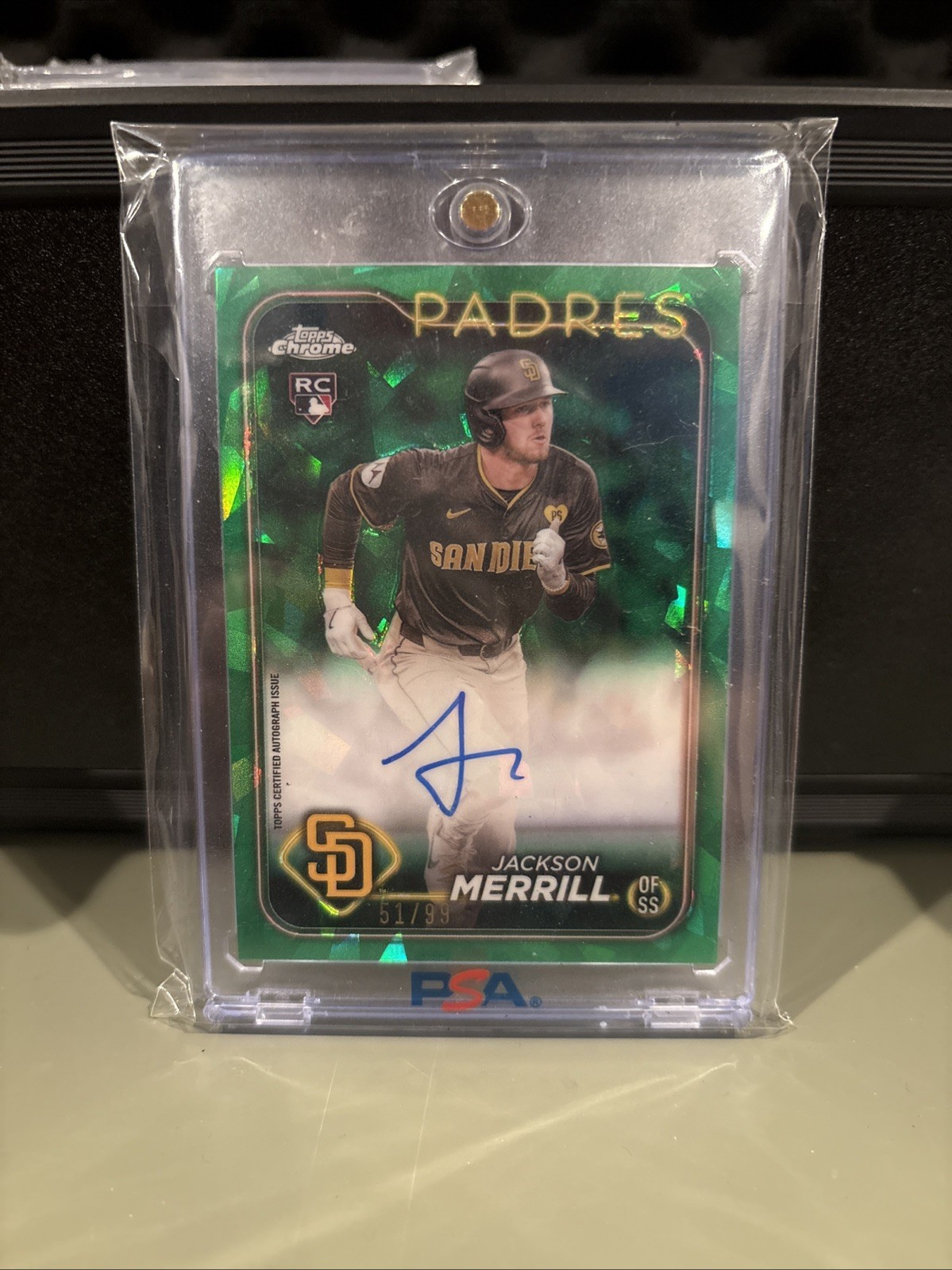 2024 Topps Chrome Update Series Sapphire - Autographs Jackson Merrill Green /99 