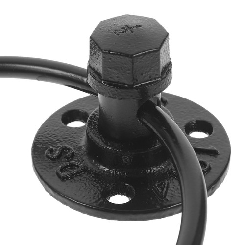 Anillo colgante de toalla de hierro forjado industrial soporte rústico anillos de baño retro de mano - Imagen 4 de 12
