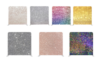 8x8ft Tension Pillow Glitters Cover Backdrop No Frame/Stand