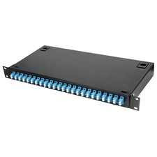 24-Port 48-Core Fiber Optic Patch Panel Optical Terminal Box LC Pigtail Adapter