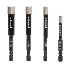 6mm-12mm Diamond Dry Core Drill Bit Welded Saw 1/4'' Hex Shank for Tile Marble