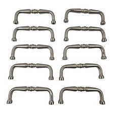 10 Brushed Nickel Cabinet Drawer Door Pulls Handles 3in Center To Center Screws