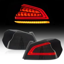 LED Tail Lights For Subaru WRX STI Smoked Sequential Rear Lamps Left+Right 15-21