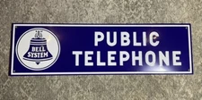 Bell System Public Telephone Tin Over Cardboard Sign AAA Sign Co Coitsville OH