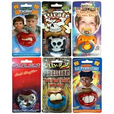6 Pack of Authentic Billy Bob Assorted BPA Free Orthodontic Novelty Pacifiers