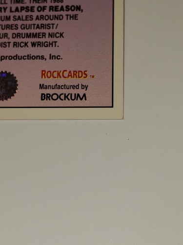 1991 Brockum RockCards #276 Pink Floyd Rock 🎸 Hair Metal Band Trading Cards - Picture 9 of 10