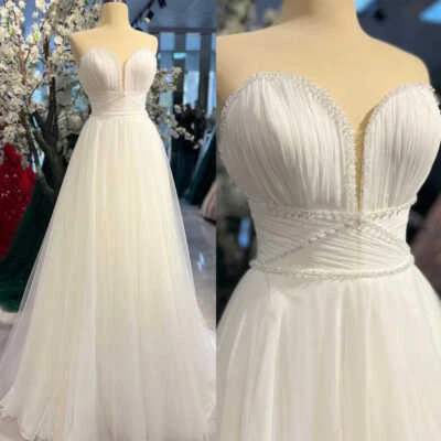 Brautkleid Hochzeitskleid Empire A-Linie Ärmellos Maßgeschneidert 38 40 42 44 - Bild 1 von 4