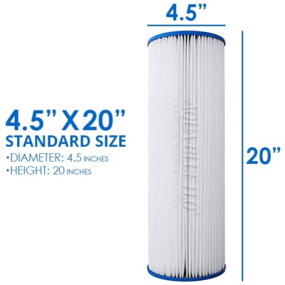 Aqua Blue H20 20 x 4.5''washable Pleated Sediment filter 