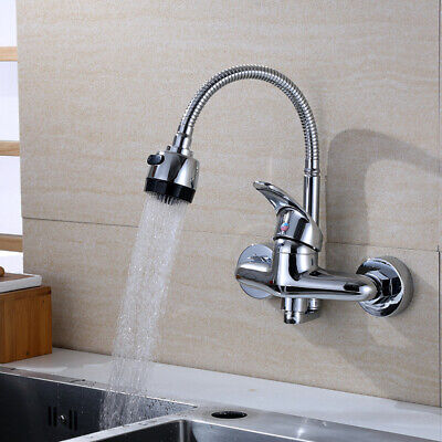 Solid Brass Kitchen Sink Basin Monobloc Faucet Swivel Mixer Tap Spout &Cold V7E9 