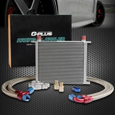 30 Row AN-10AN Universal Aluminum Engine Oil Cooler +Filter Adapter Hose Kit