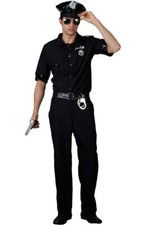 Mens POLICE OFFICER PC Cop Uniform Fancy Dress Costume Outfit Terminator 80s USA