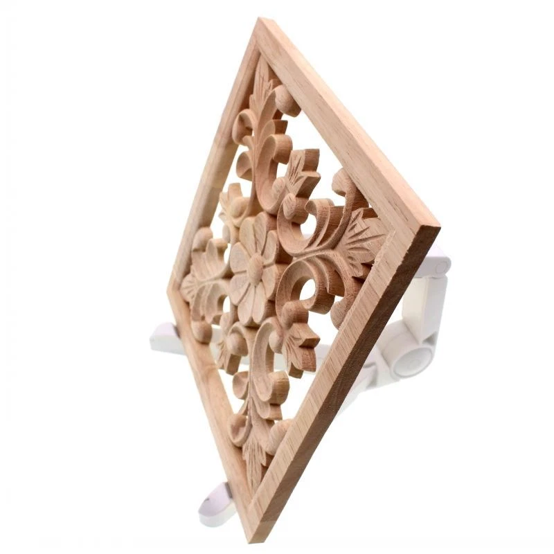 Apliques de madera de esquina tallada floral accesorios decoración decoración hogar vintage Foto 2 de 4