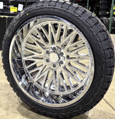 4x 22X12 Evok EV503 Wheels with TIRES Chrome 5x5.5 5x139.7 RAM